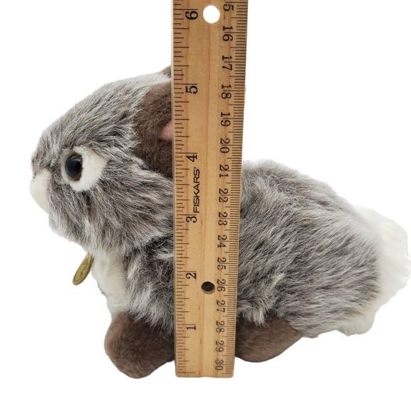 Miyoni Tots by Aurora Bunny Rabbit Plush 8” Gray Stuffed Animal Netherland Dwarf - Picture 3 of 6